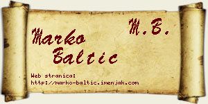 Marko Baltić vizit kartica